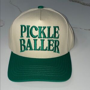 PICKLE BALLER Cream and Green Pickle Baller Hat